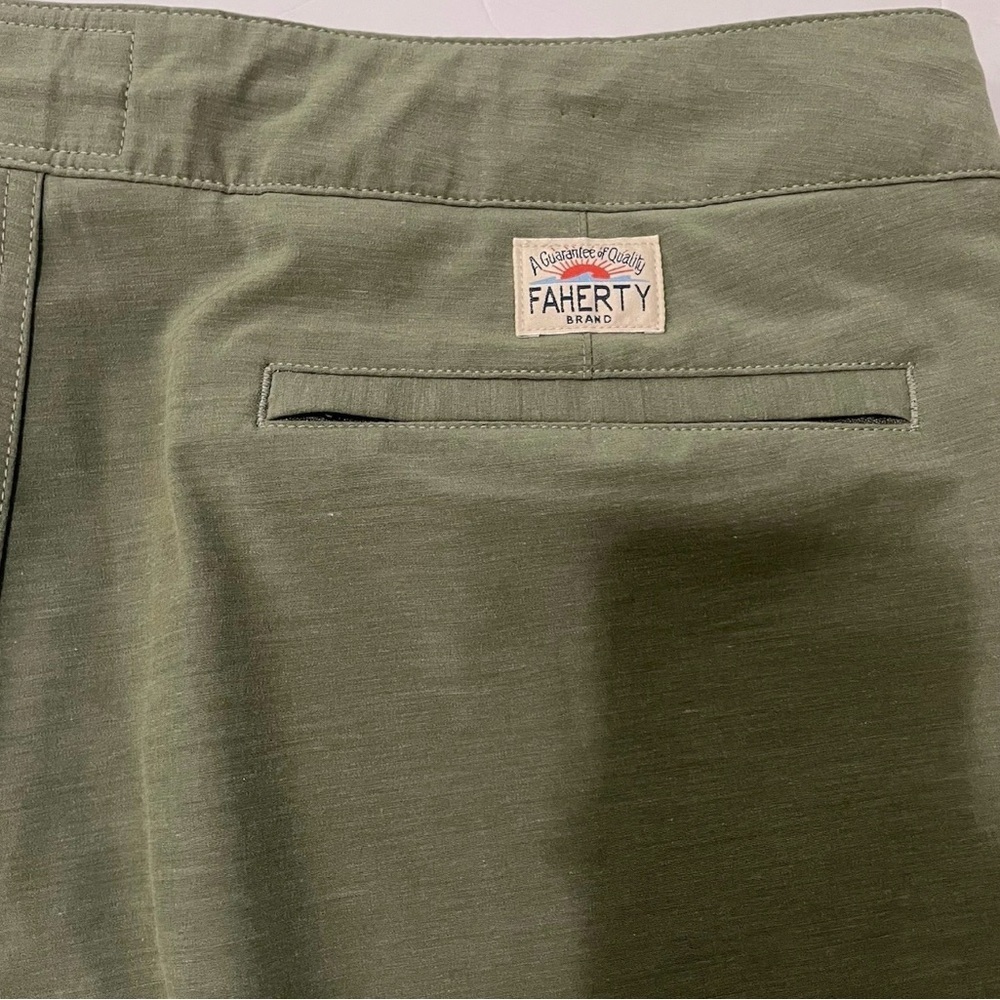 Faherty All Day Shorts Men 35 Green Stretch Comfort Drawstring Lounge Casual - Picture 9 of 9